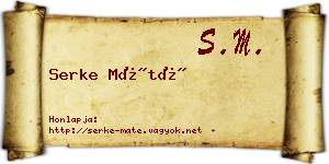 Serke Máté névjegykártya