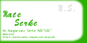 mate serke business card